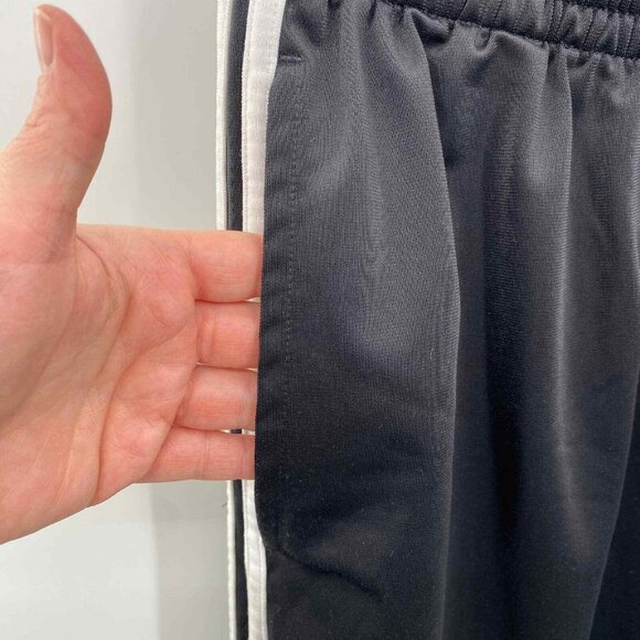 Adidas Athletic Warmup Pants‎ Mens Large Black White Stripe Polyester Drawstring - Picture 5 of 11